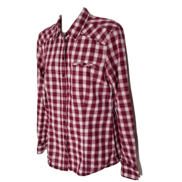 S.Oliver Women Top Size 34 Eur XS Long Sleeve Shirt Button Down Plaid Pink - Picture 5 of 9